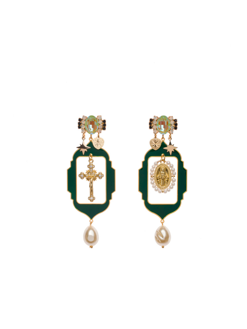 Boucles d'oreilles Principessa Glam GITAN FOREST GREEN