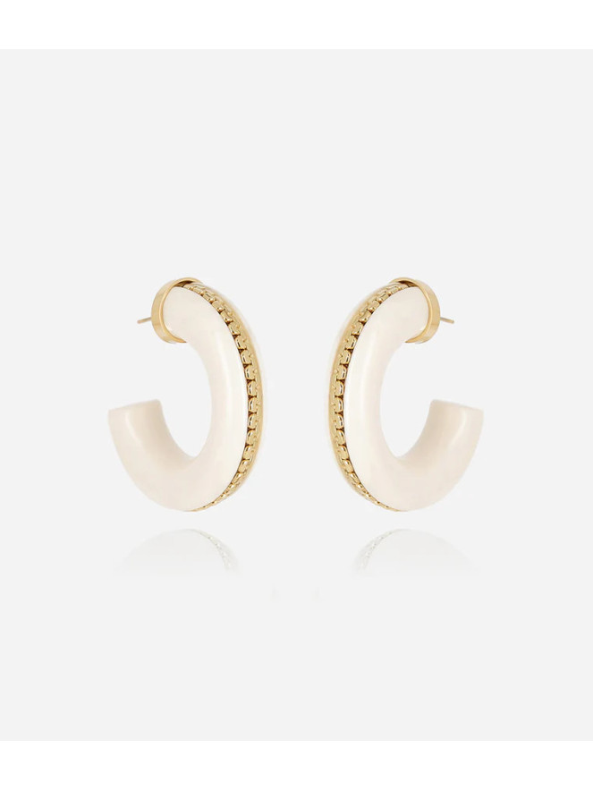 Boucles d'oreilles Zag ZAKKO ÉCRU
