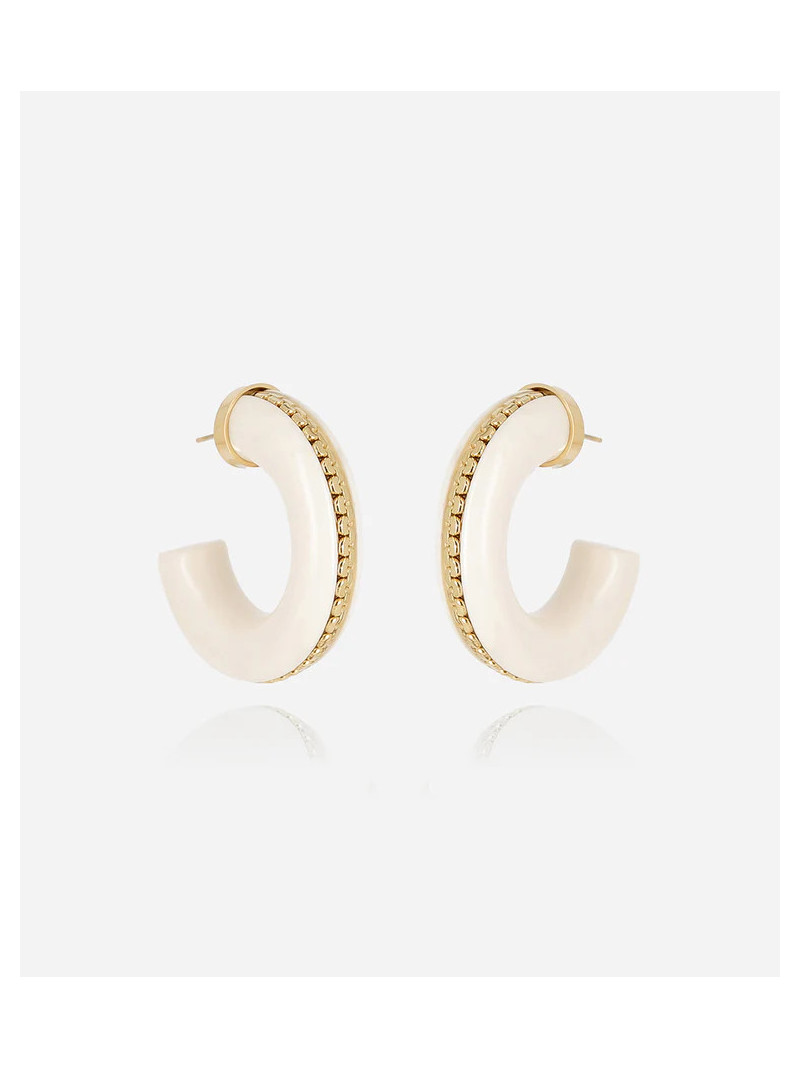 Boucles d'oreilles Zag ZAKKO ÉCRU