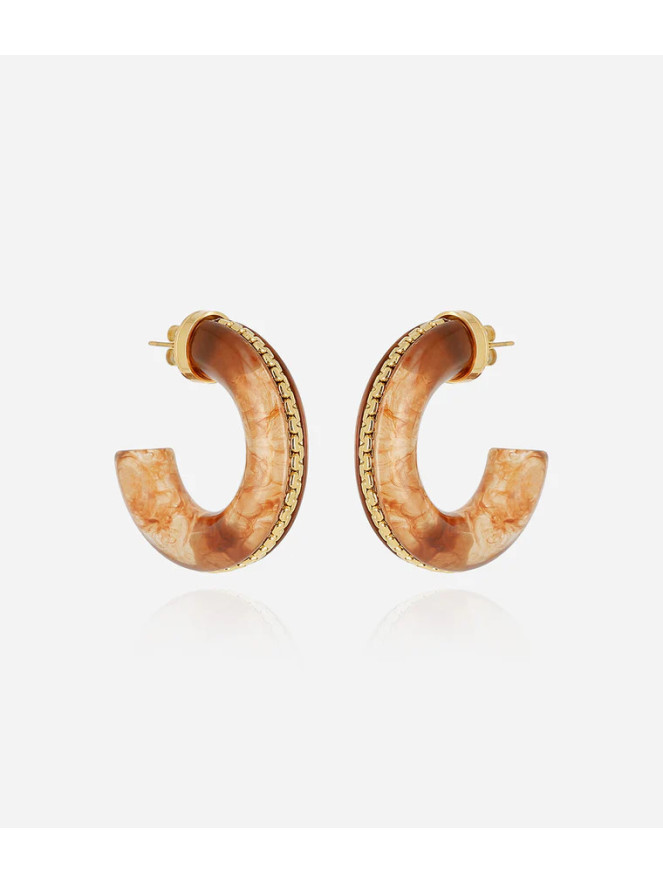 Boucles d'oreilles Zag ZAKKO MARRON