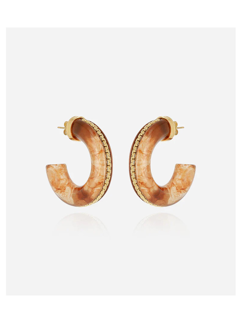 Boucles d'oreilles Zag ZAKKO MARRON