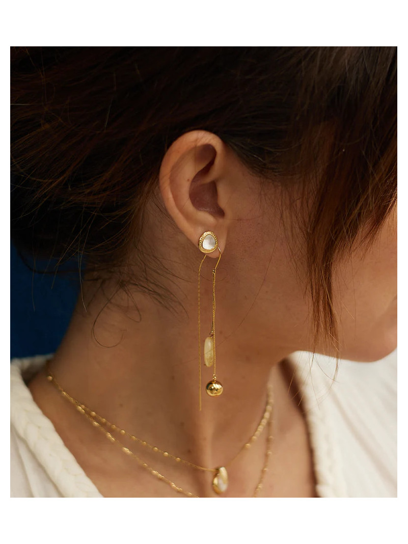 BOUCLES D'OREILLES ZAG GEMME DORÉ