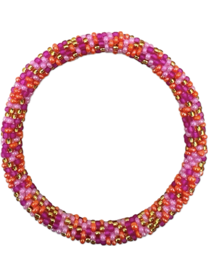 Bracelet NÉPALAIS ORANGE ROSE R10