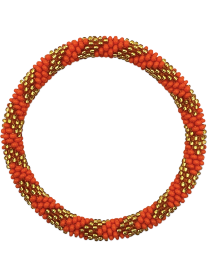 BRACELET NÉPALAIS ORANGE DORÉ A20