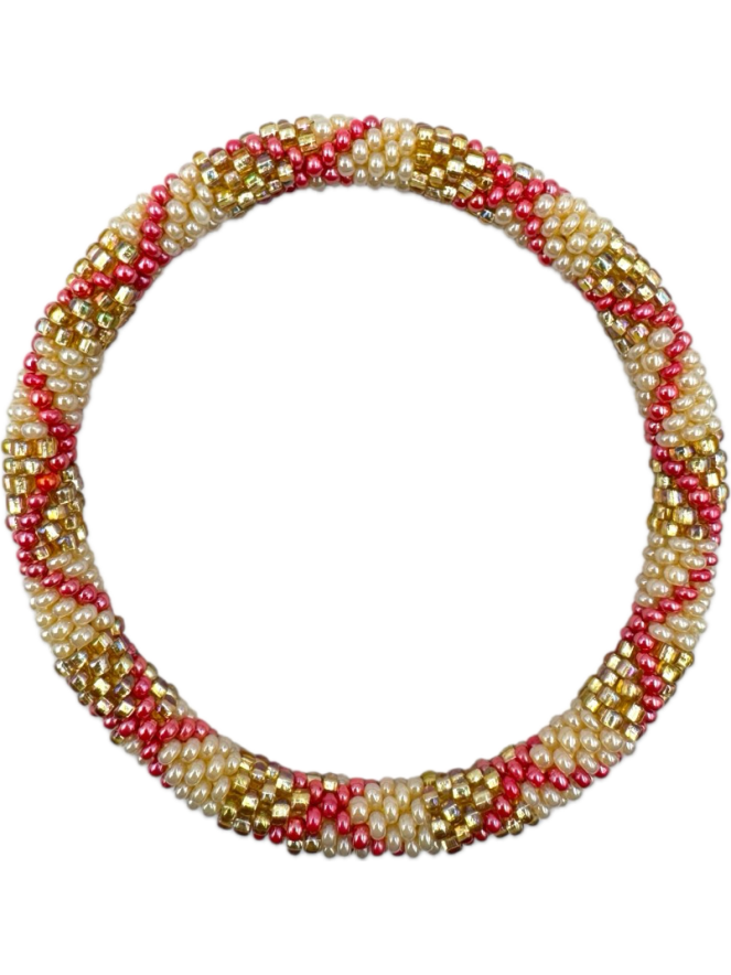 Bracelet NÉPALAIS ORANGE BEIGE DORÉ B41