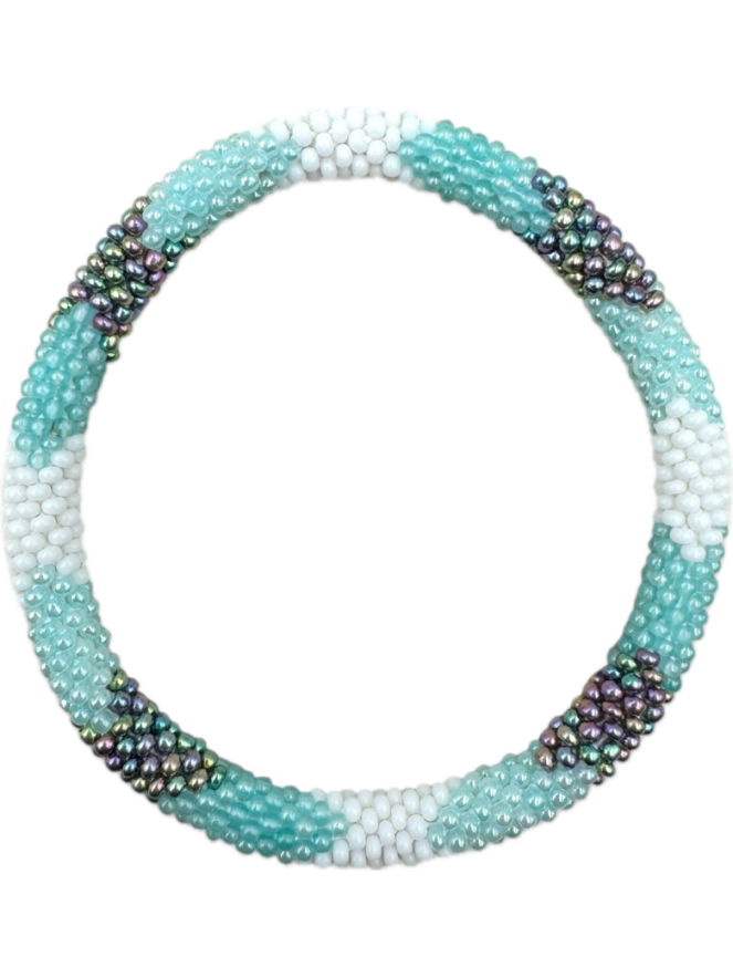 BRACELET NÉPALAIS CIEL BLANC E37