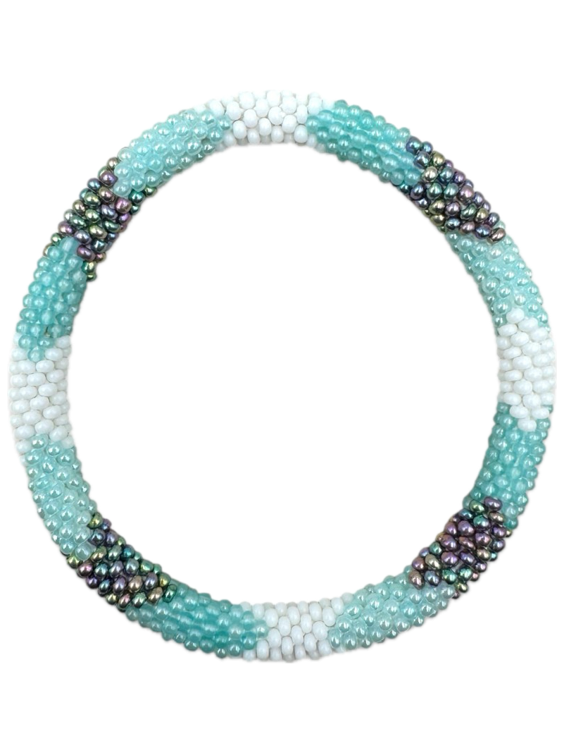 BRACELET NÉPALAIS CIEL BLANC E37