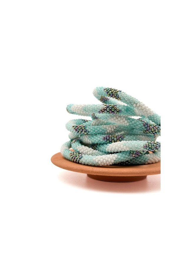 BRACELET NÉPALAIS CIEL BLANC E37