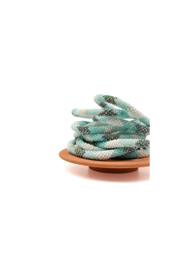 BRACELET NÉPALAIS CIEL BLANC E37