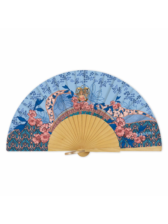 Éventail Brokante COSMOS BLEU