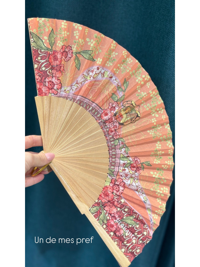 Éventail Brokante COSMOS SAUMON