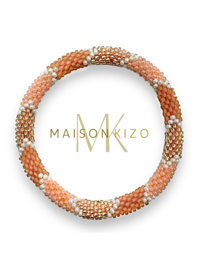 BRACELET NÉPALAIS SAUMON BLANC E71