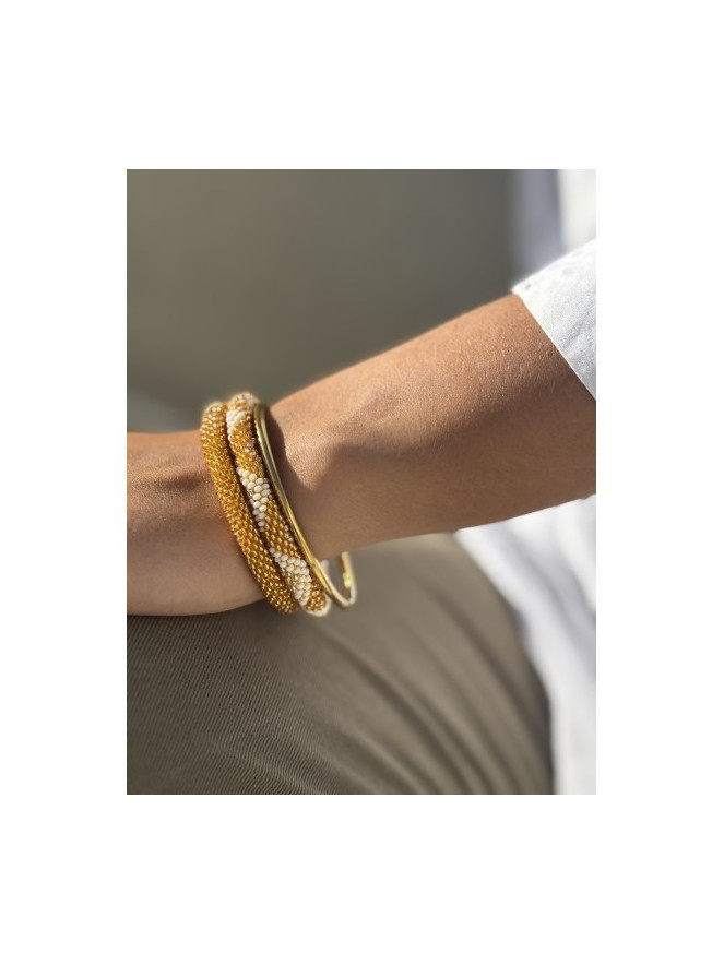 Bracelet NEPALAIS DORÉ BLANC D23