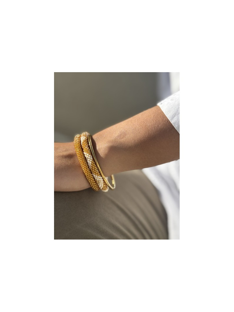 Bracelet NEPALAIS DORÉ BLANC D23