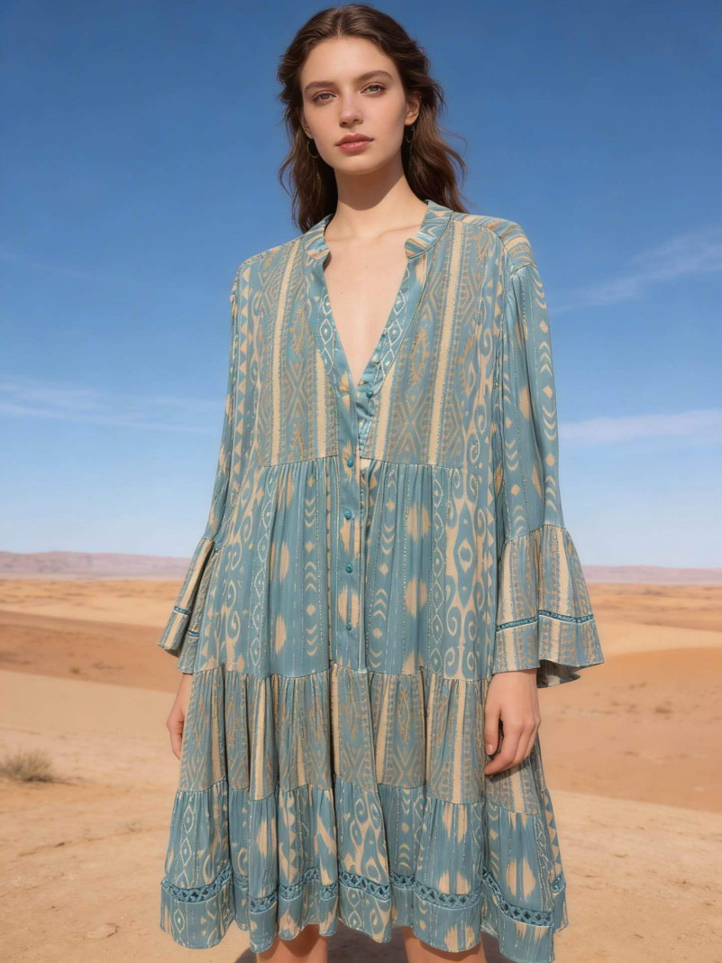 Robe ASTRID BLEU coupe oversize