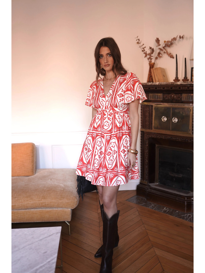 Robe courte LIZA ROUGE
