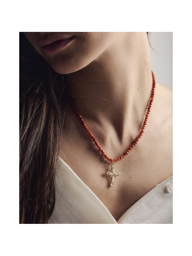 Collier By Garance JORA CROIX PERLÉE
