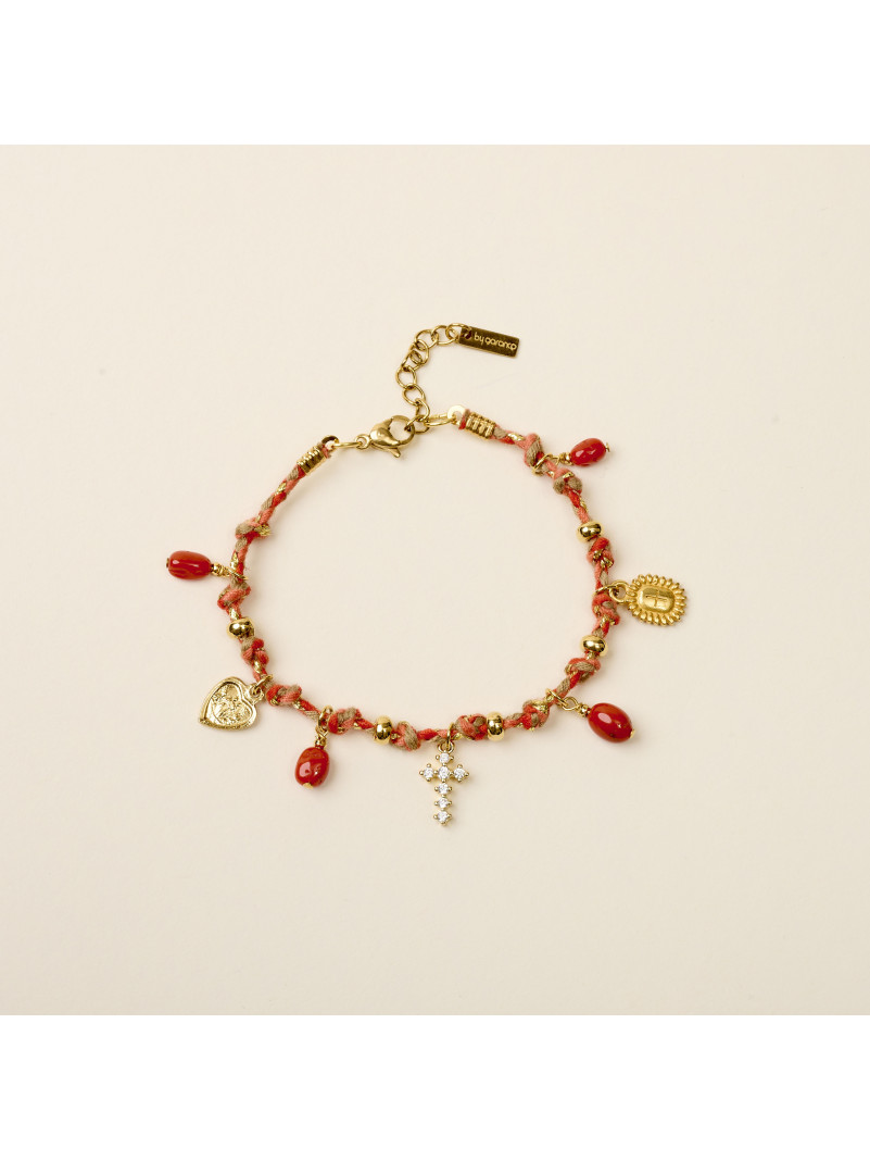 Bracelet By Garance RAFA CORAIL CROIX