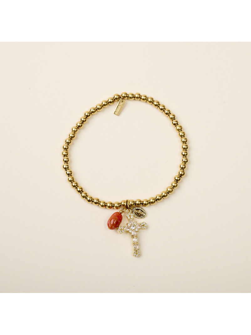 Bracelet By Garance ROXY CORAIL GRANDE CROIX