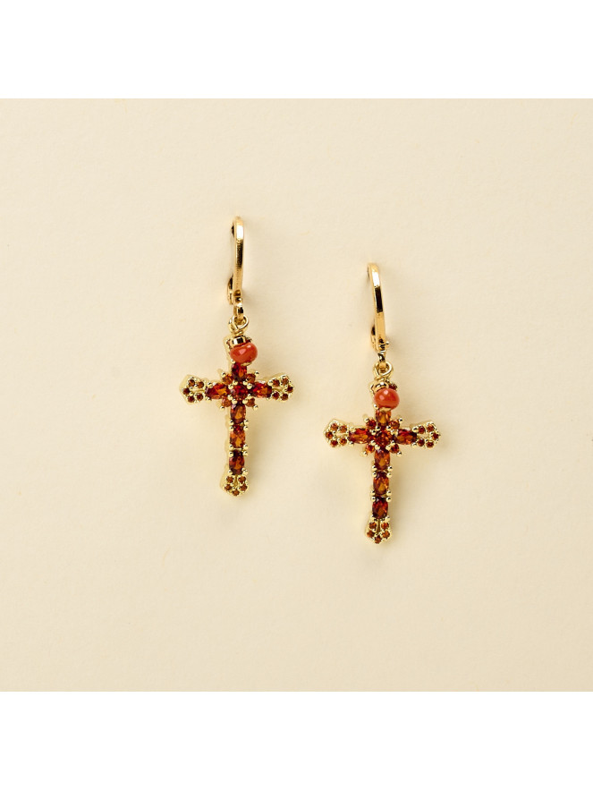 Boucles d'oreilles By Garance RUBY CROIX COGANC