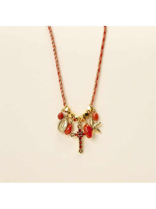 Collier By Garance RAFA CROIX CORAIL