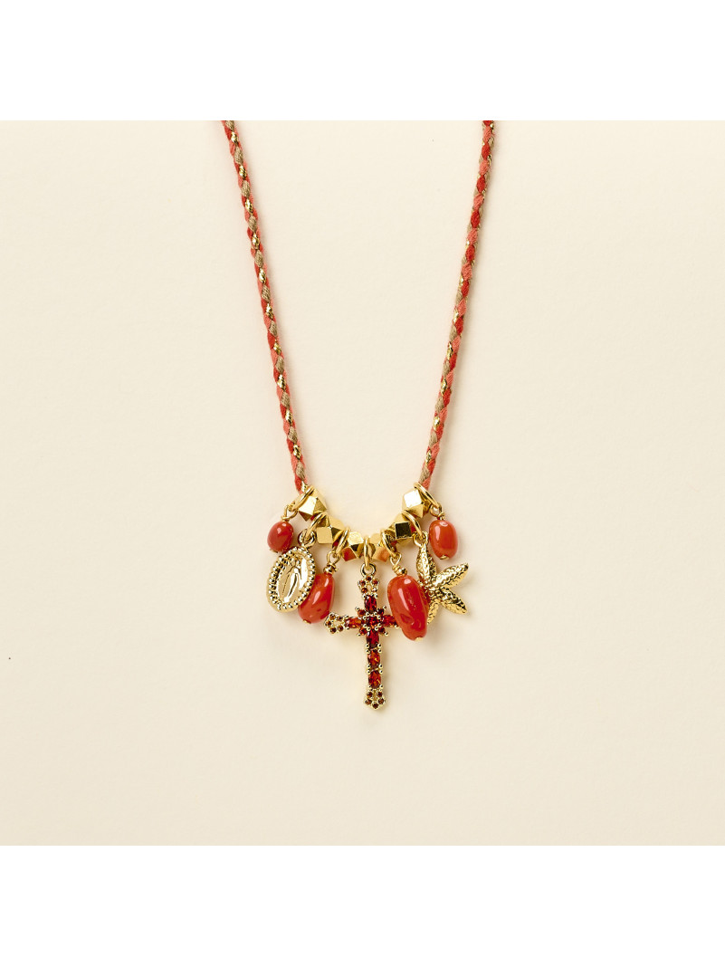 Collier By Garance RAFA CROIX CORAIL