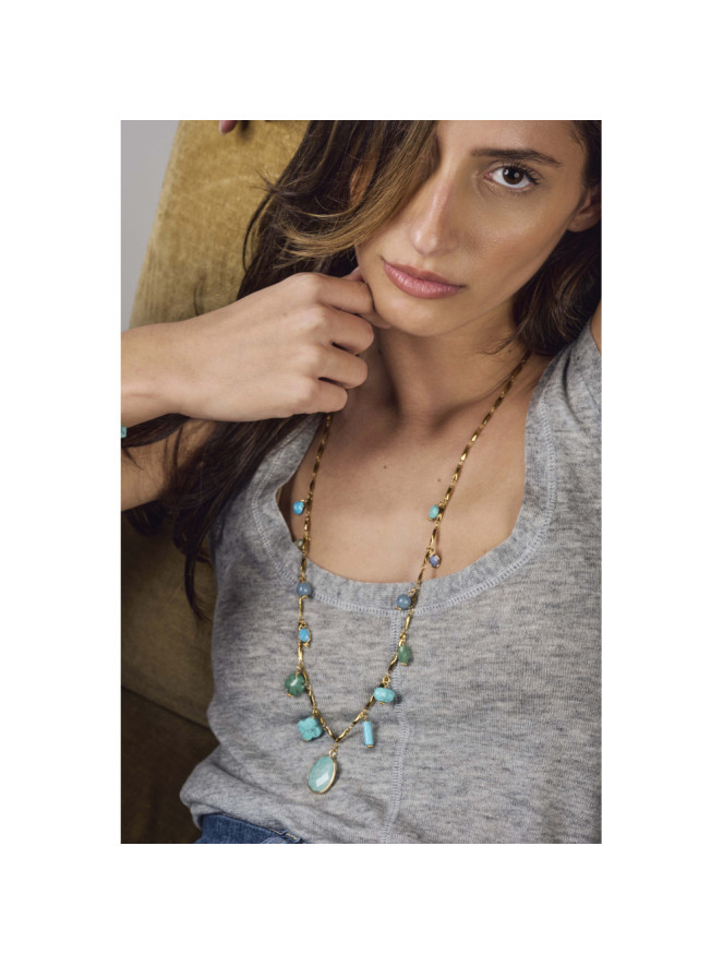 Collier By Garance ALMA TURQUOISE GOUTTE