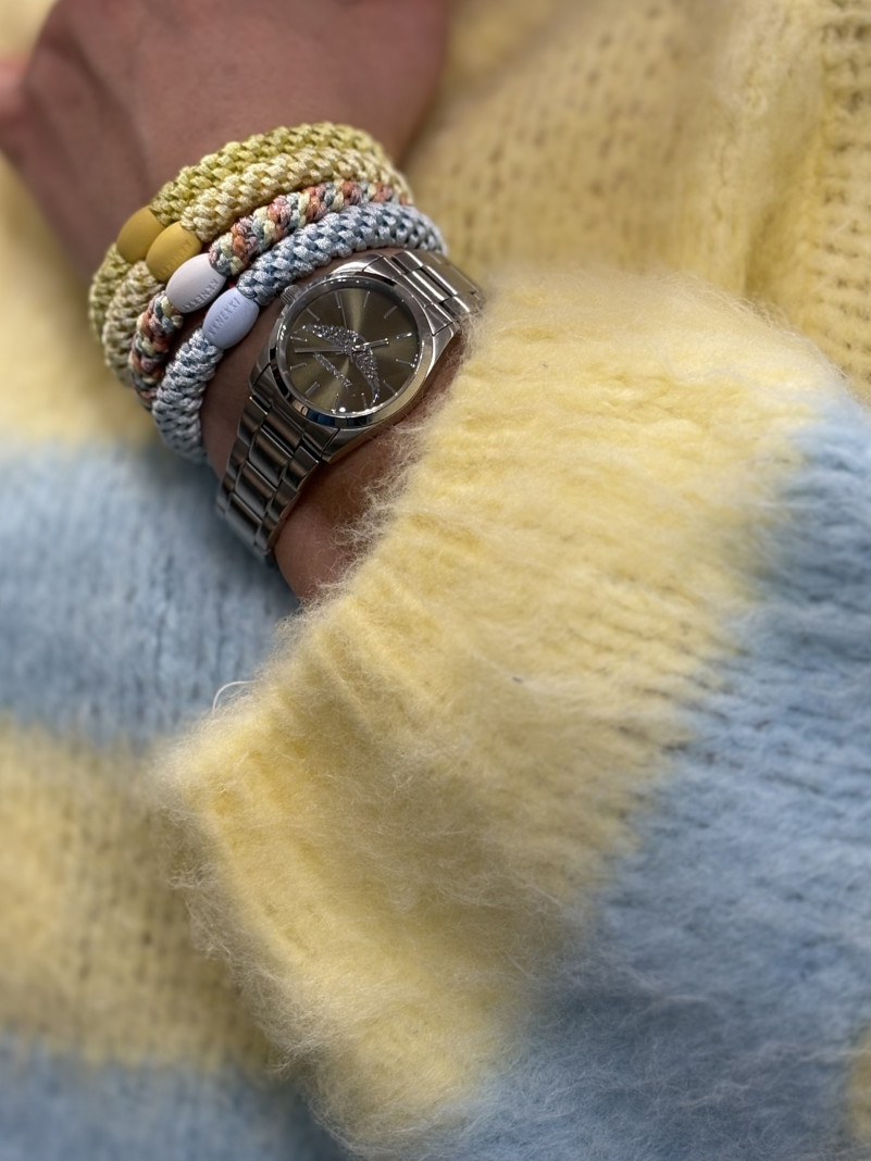 Bracelet Chouchou KKNEKKI lot de 4 couleurs JAUNE BLEU CLAIR