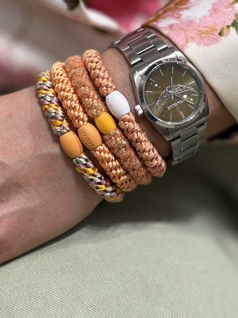 Bracelet Chouchou KKNEKKI lot de 4 couleurs SAUMON MULTI