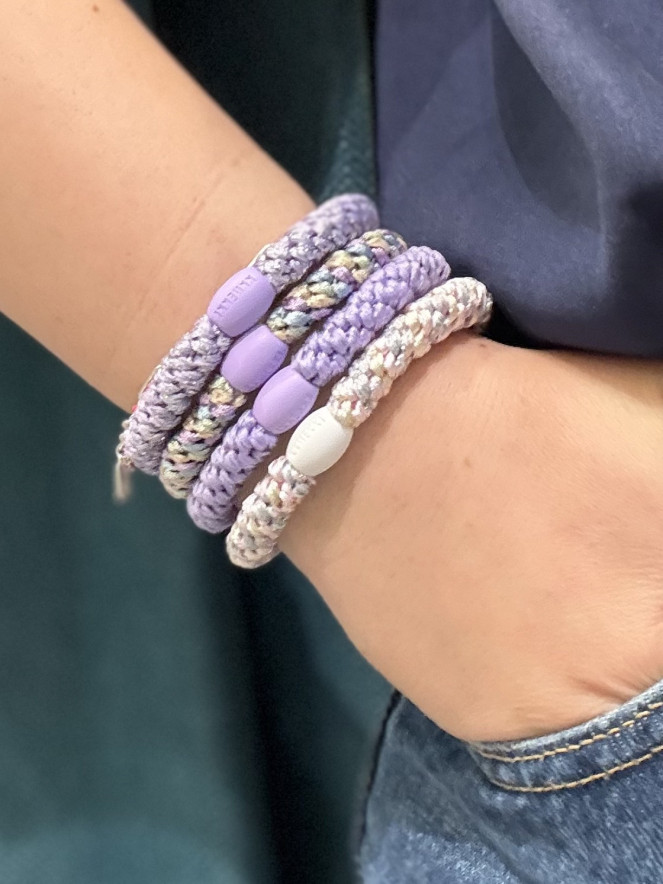 Bracelet Chouchou KKNEKKI lot de 4 couleurs LILAS MULTI