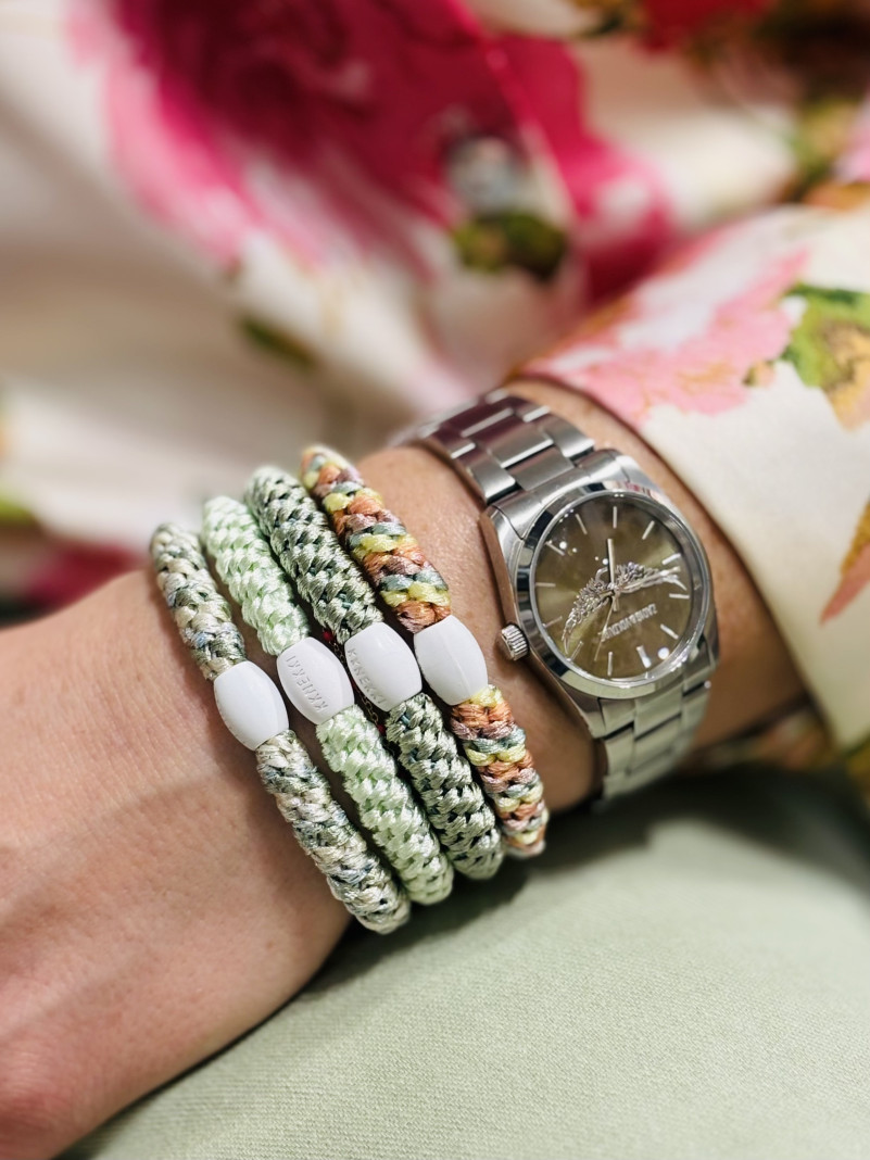 Bracelet Chouchou KKNEKKI lot de 4 couleurs VERT PASTEL MULTI