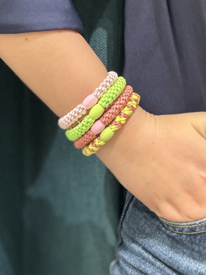 Bracelet Chouchou KKNEKKI lot de 4 couleurs VERT FLUO SAUMON ROSE