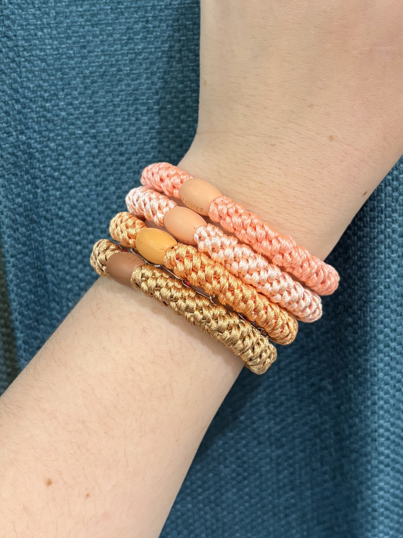 Bracelet Chouchou KKNEKKI lot de 4 couleurs SAUMON ROSE BEIGE