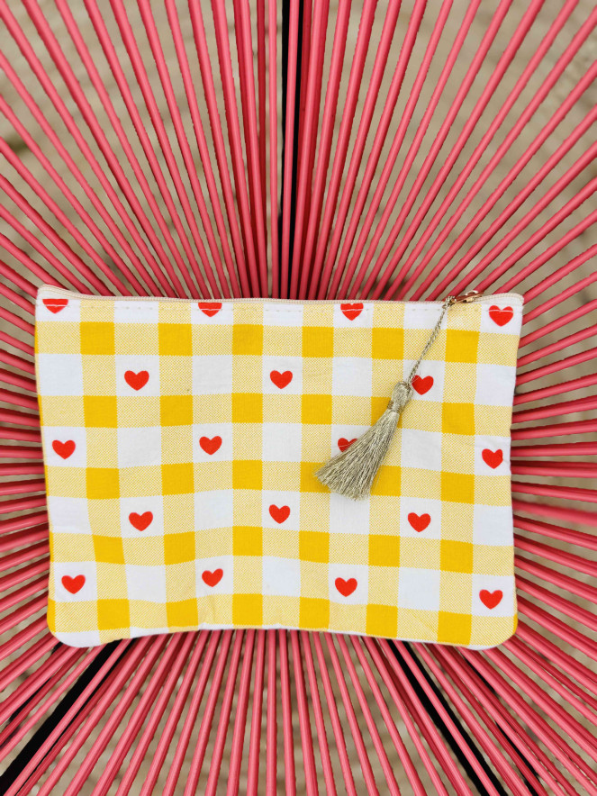 Trousse LOVE VICHY JAUNE