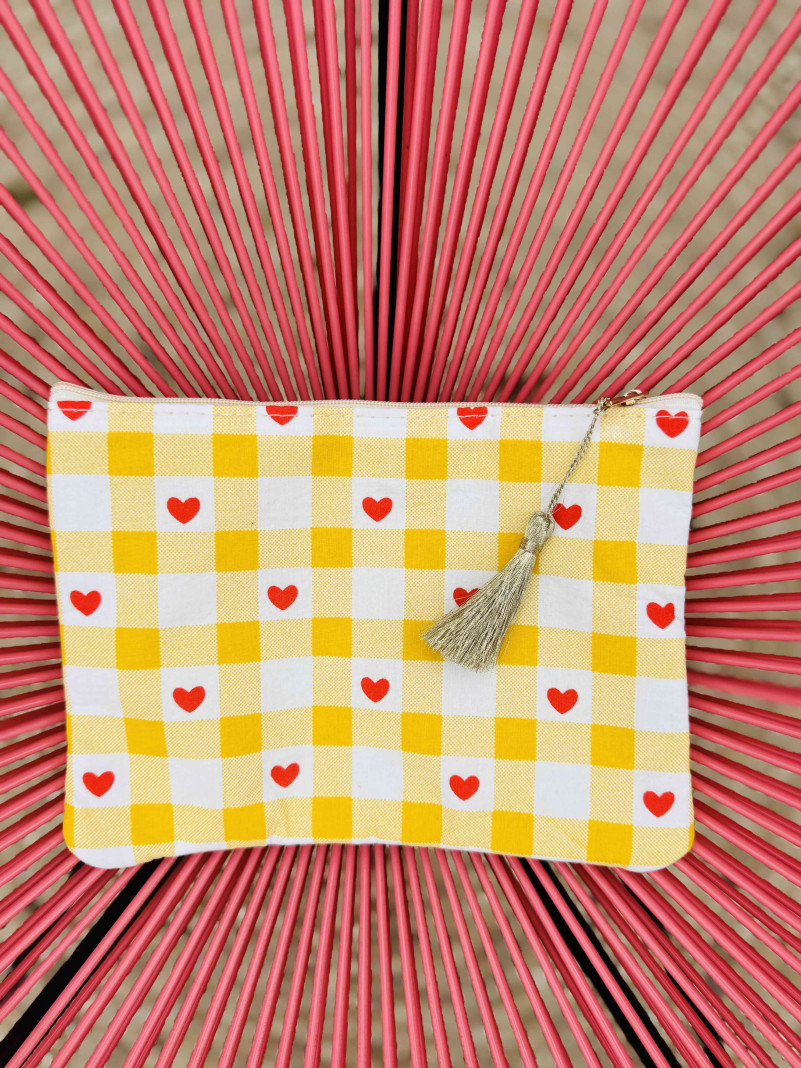 Trousse LOVE VICHY JAUNE