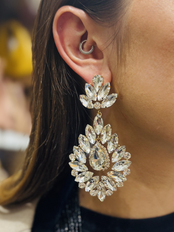 Boucles d'oreilles ELISABETH BIG CHAMPAGNE