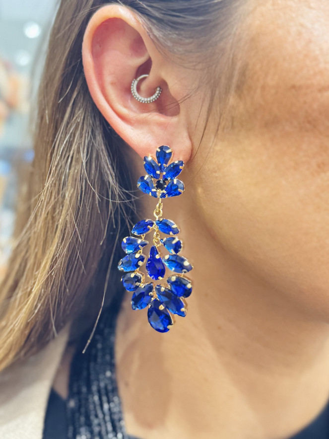 Boucles d'oreilles ELISABETH PM BLEU
