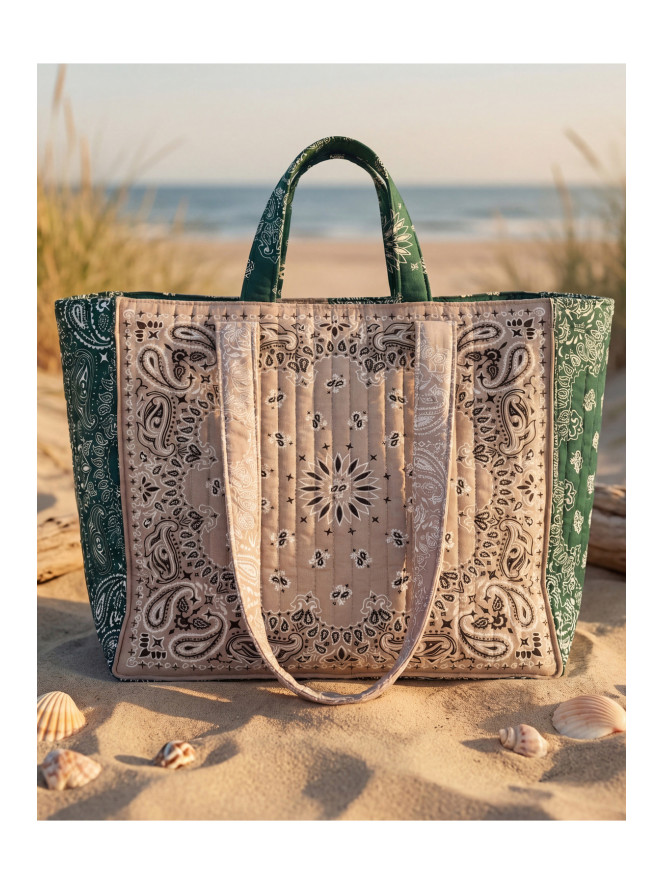 SAC de plage en tissu BANDANA VERT