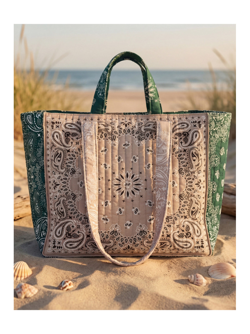 SAC de plage en tissu BANDANA VERT