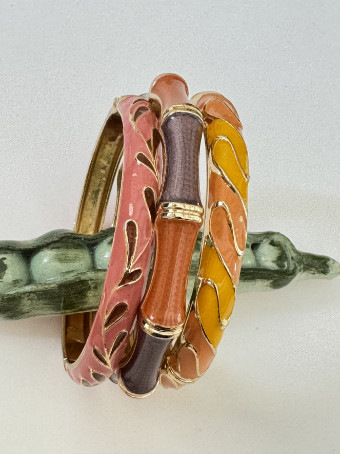 Jonc émaillé lot de 3 TERRACOTTA