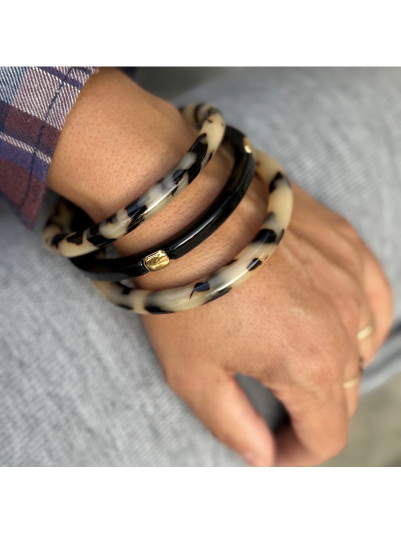 BRACELET JONC YSELINE MARRON lot de 2