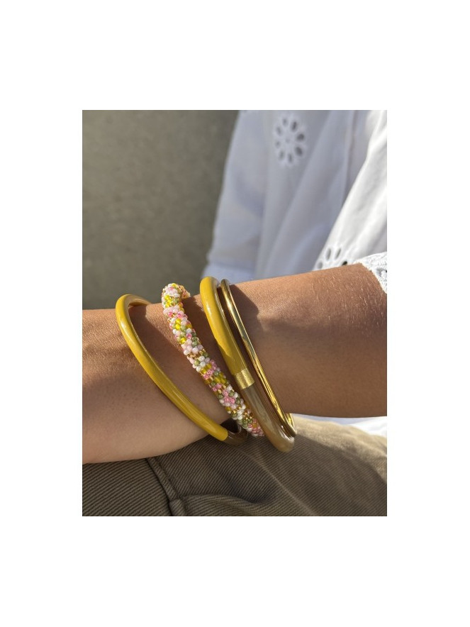 BRACELET NÉPALAIS KAKI JAUNE E47