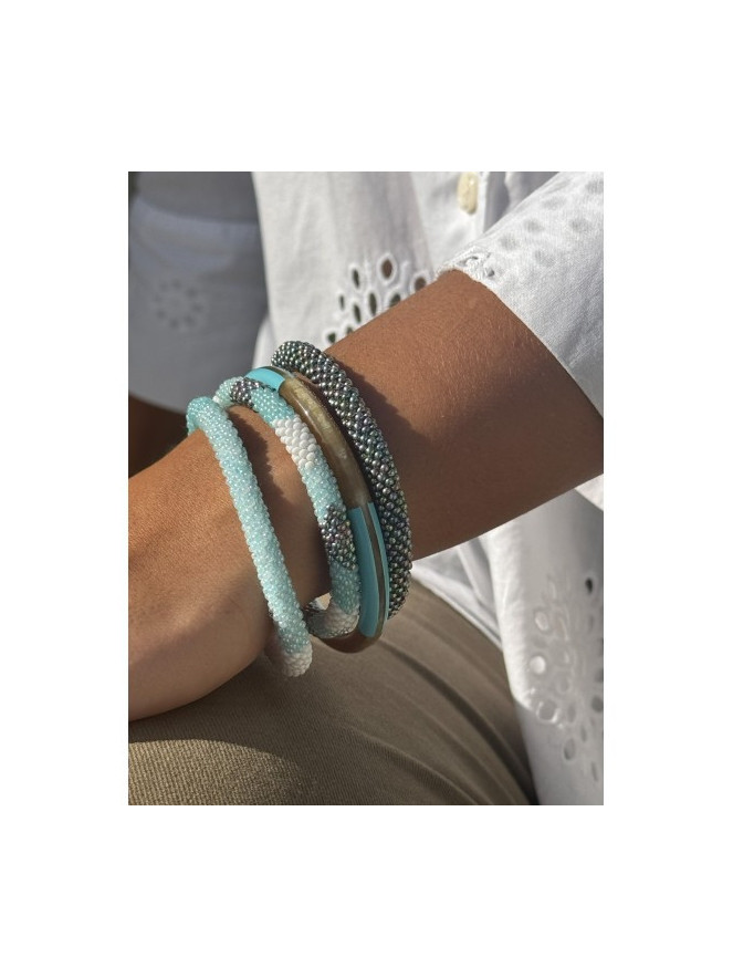 BRACELET NÉPALAIS CIEL BLANC E38