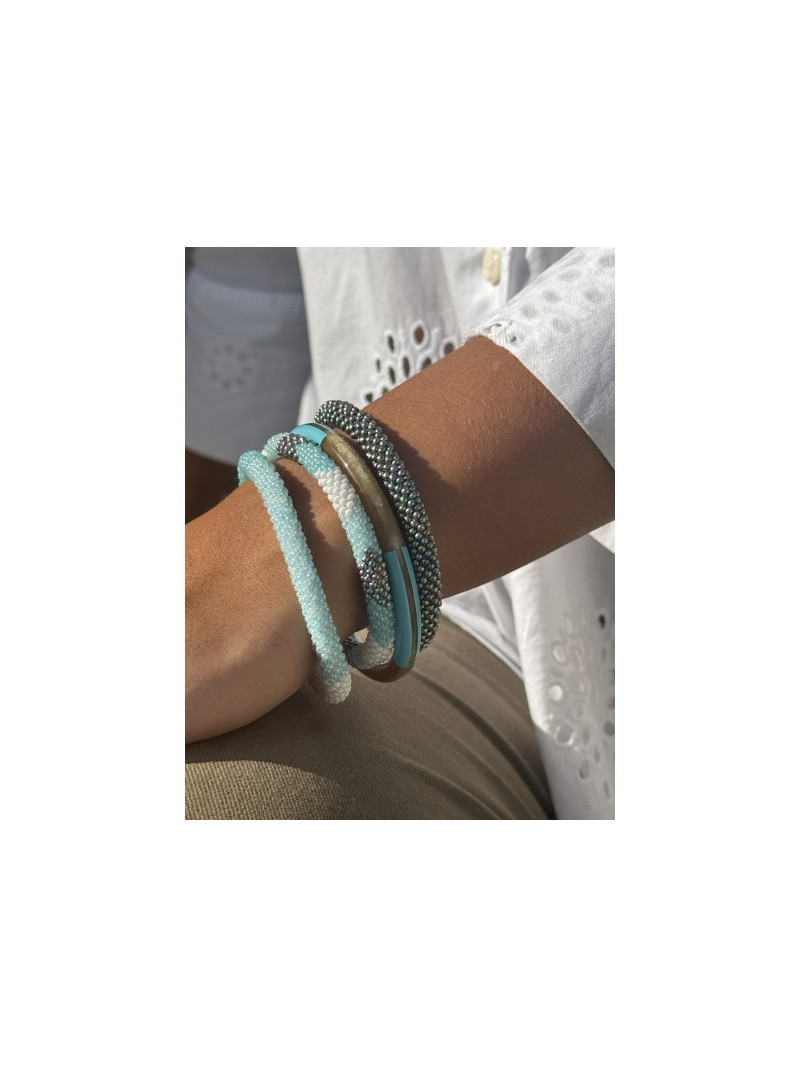 BRACELET NÉPALAIS CIEL BLANC E38