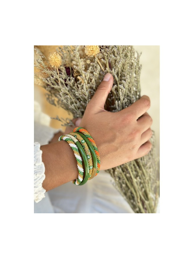 BRACELET NÉPALAIS TURQUOISE BLANC B172