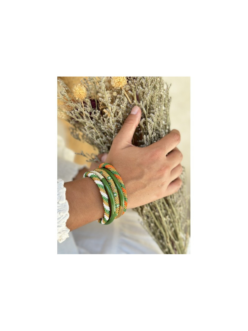 BRACELET NÉPALAIS TURQUOISE BLANC B172