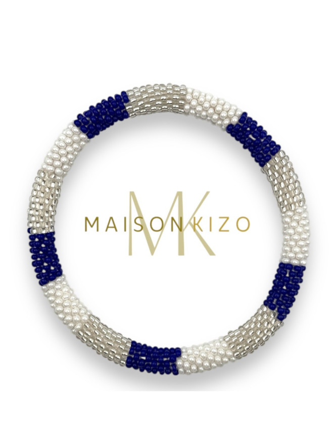 BRACELET NÉPALAIS BLEU ARGENT B160