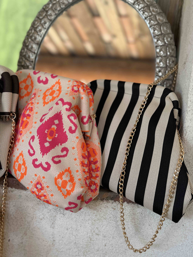 sac bourse POEME MULTI ROSE ORANGE FLUO