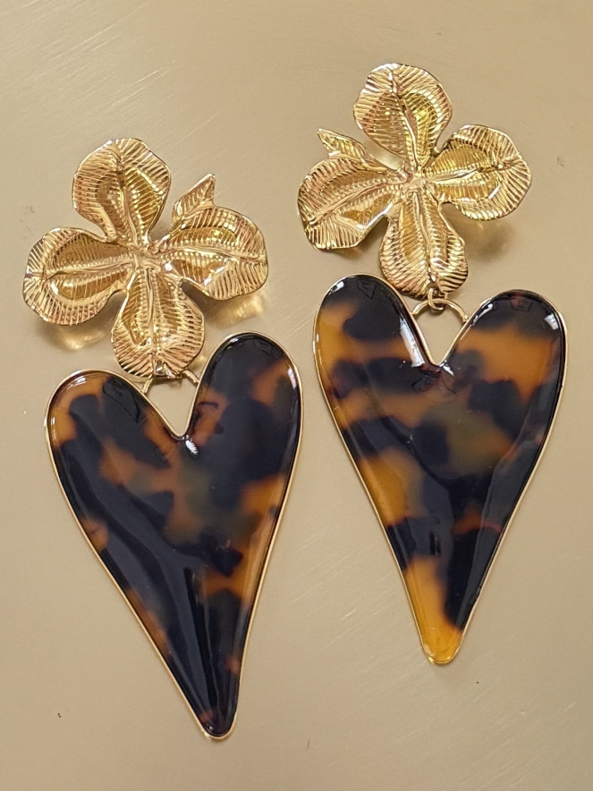 Boucles d'oreilles MY LOVE MARRON