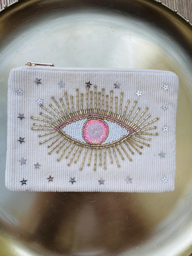 Pochette VELOURS EYES beige